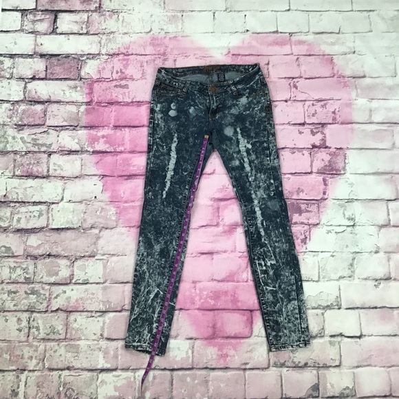 VIP Denim - VIP Acid Wash Distressed Denim Skinny Jeans